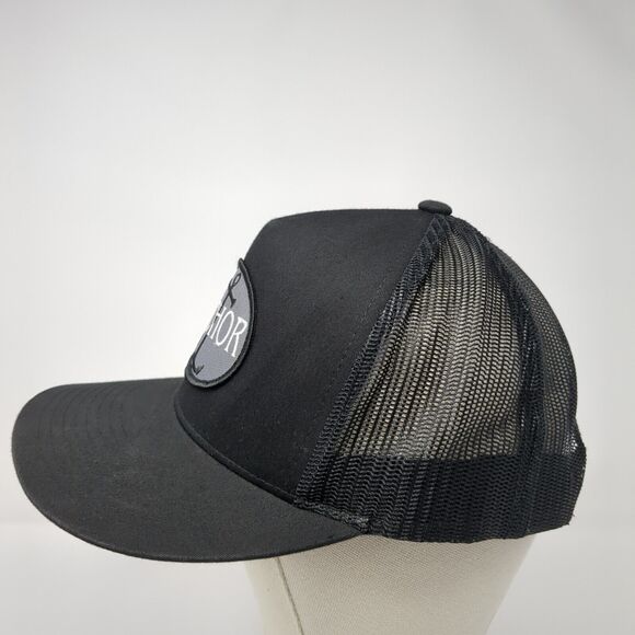 The Anchor Snapback Hat Black OS Adjustable Mesh Back The Classics Yupoong - Picture 4 of 9